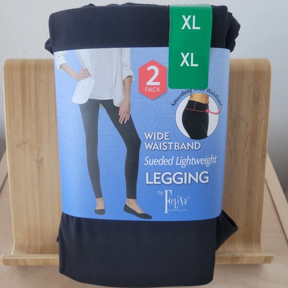 Felina Accessories - CLEARANCE -- FELINA Perfect Fit Black Cotton Leggings  - (Size XL)